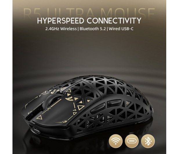 Attack Shark R5Ultra UltralightCarbon 8kHz/42kDPI PAW3950MAX Omron czarna 6972792470573 - 1350006 - zdjęcie 8
